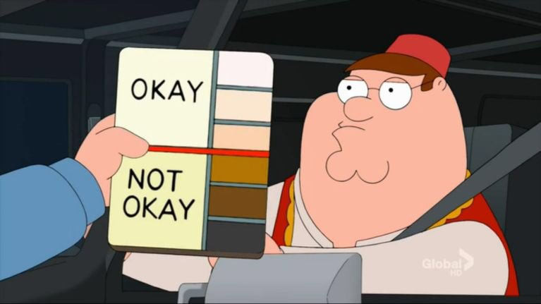The "color chart" gag from that episode of Family Guy where Peter became Muslim.

Seth McFarlane can predict the future!